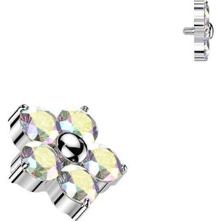 Titanium Top top 5 cubic zirconia flower Internally Threaded