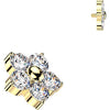 Titanium Top top 5 cubic zirconia flower Internally Threaded