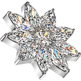 Titanium Top top cubic zirconia petals flower Internally Threaded