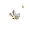 Titanium Top top leaf zirconia marquise cut Internally Threaded