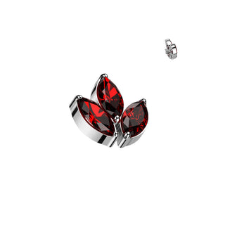 Titanium Top top leaf zirconia marquise cut Internally Threaded