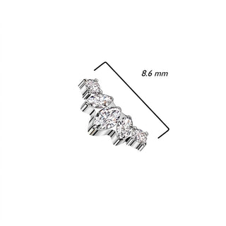 Titanium Top top zirconia marquise cut Internally Threaded
