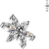 Titanium top 6 marquise cubic zirconia flower Internally Threaded