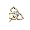 Or 14kt Embout Embout Fleur Zircone  Enfoncer