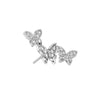 Or 14kt Embout Embout Papillon Zircone Enfoncer