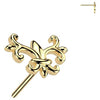 Solid Gold 14 Carat top Fleur De Lis Push-In