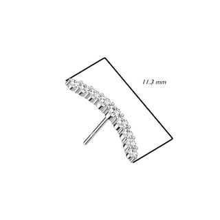 Solid Gold 14 Carat top curved zirconias Push-In