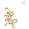 Solid Gold 14 Carat top Olive Leaf Push-In