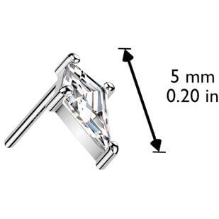 Or 14kt Embout Embout tête de lance zircone Enfoncer