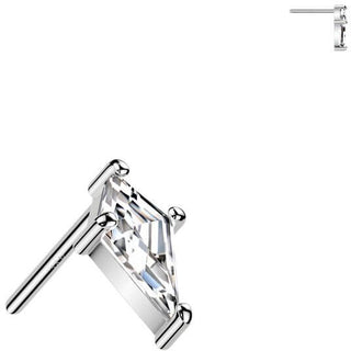 Or 14kt Embout Embout tête de lance zircone Enfoncer