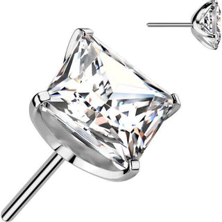 Titanium Top top square zirconia prong setting Push-In