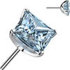 Titanium Top top square zirconia prong setting Push-In