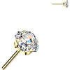 Titanium Top Top Prong Setting Square Asscher Cut Cubic Zirconia Push-In
