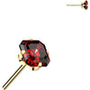 Titanium Top Top Prong Setting Square Asscher Cut Cubic Zirconia Push-In