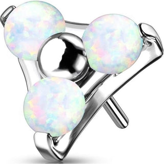 Titanium Top Top Triangle Opal Silver Push-In