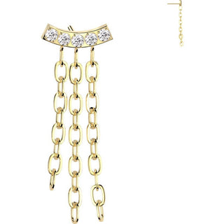 Titanium Top top triple chain dangle zirconias Push-In