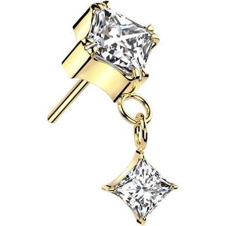 Titanium Top zirconia prong setting dangle Push-In