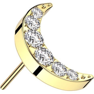 Titanium Top top crescent moon zirconia Push-In