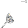 Titanium top prong set teardrop cubic zirconia Push-In