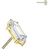 Titanium top prong set elongated hexagon cubic zirconia Push-In