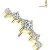 Titanium top triple zirconia and round cubic zirconia Push-In