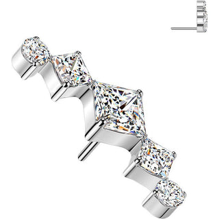 Titanium top triple zirconia and round cubic zirconia Push-In