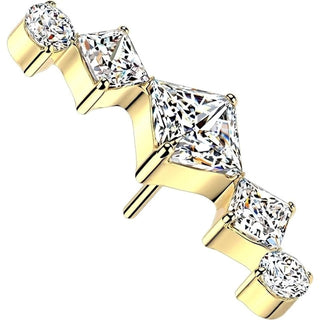 Titanium Top top triple zirconia and round cubic zirconia Push-In