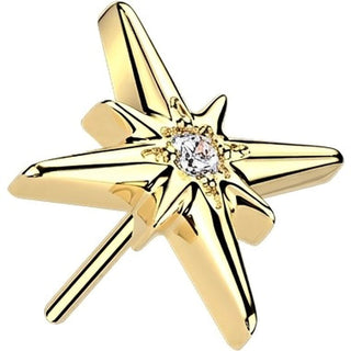 Titanium Top top cubic zirconia centered starburst Push-In