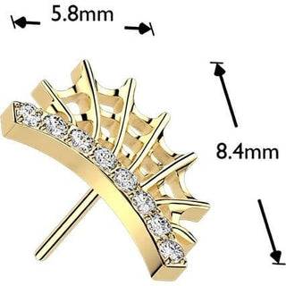 Titanium Top top lined cubic zirconia spider web Push-In