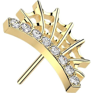 Titanium Top top lined cubic zirconia spider web Push-In