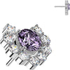 Titanium Top top heart shaped round cubic zirconia cluster Push-In