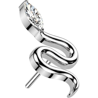Titanium Top top snake with marquise cubic zirconia head Push-In