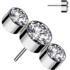 Titanium Top top 3 zirconias bezel setting Push-In