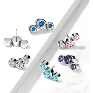 Titanium Top top 3 zirconias bezel setting Push-In