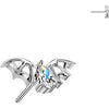 Titanium Top Top Bat With Teardrop Zirconia Push-In