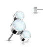 Titanium Top top 3 opals bezel setting Push-In