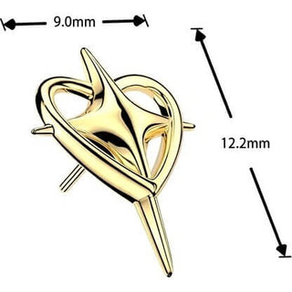 Titanium top heart and cross Push-In