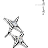 Titanium Top Top Double Star Zirconia Centers Push-In
