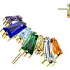 Titanium Top Top Rainbow Baguette Zirconia Fan Push-In