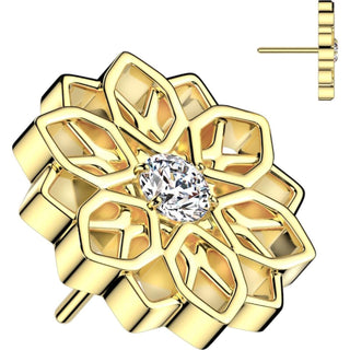 Titanium Top top lotus flower zirconia Push-In