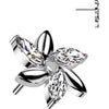 Titanium Top top flower marquise cut zirconia Push-In