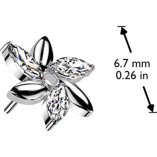 Titanium Top top flower marquise cut zirconia Push-In