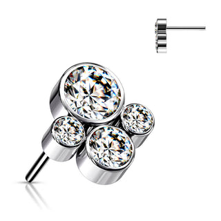 Titanium Top top 4 zirconias bezel setting Push-In