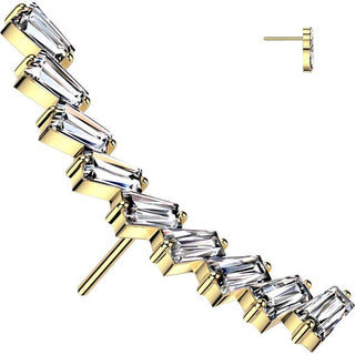 Titanium Top top baguette cut zirconia Push-In