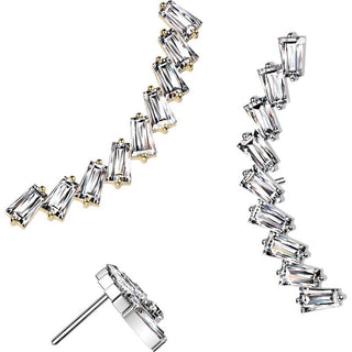 Titanium Top top baguette cut zirconia Push-In