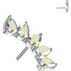 Titanium top 5 pear cubic zirconia fan Push-In