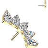 Titanium top 5 pear cubic zirconia fan Push-In