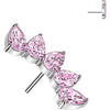 Titanium top 5 pear cubic zirconia fan Push-In