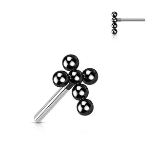 Titanium Labret Cross Ball Push-In
