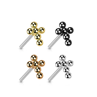 Titanium Labret Cross Ball Push-In